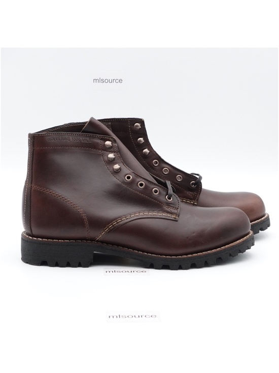 Size 10 Men\'s Wolverine 1000 Mile Plain Toe Rugged Vibram Sole Leather Boots main image 7